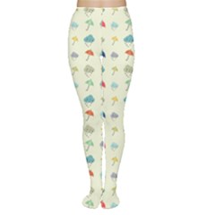 Clouds And Umbrellas Seasons Pattern Tights by Wegoenart