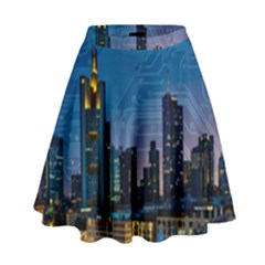 Smart City Circuit Board High Waist Skirt