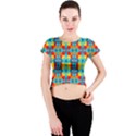 Pop Art  Crew Neck Crop Top View1