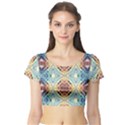 Pattern Short Sleeve Crop Top View1