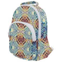 Pattern Rounded Multi Pocket Backpack by Sobalvarro