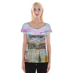 Mendoza City Argentina Mountains Cap Sleeve Top by Wegoenart