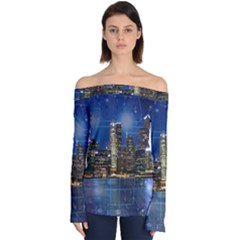 City Smart Modern Future Connect Off Shoulder Long Sleeve Top by Wegoenart