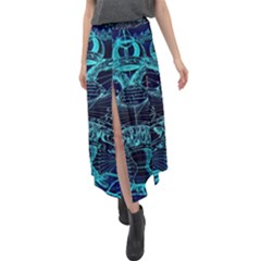 Zodiac Sign Astrology Horoscope Velour Split Maxi Skirt by Wegoenart