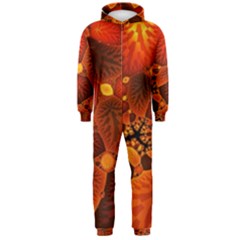 Leaf Autumn Nature Background Hooded Jumpsuit (men)  by Wegoenart