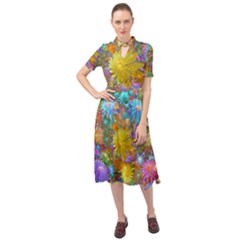 Apo Flower Power  Keyhole Neckline Chiffon Dress