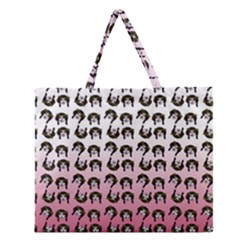 Retro Girl Daisy Chain Pattern Zipper Large Tote Bag by snowwhitegirl