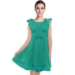 Love To One Color To Love Green Tie Up Tunic Dress by pepitasart