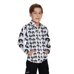 Retro Girl Daisy Chain Pattern White Kids  Windbreaker