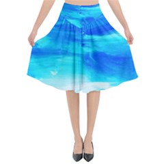 Sky 1 1 Flared Midi Skirt by bestdesignintheworld