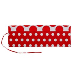 Polka Dots Two Times 9 Roll Up Canvas Pencil Holder (m)