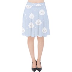 Kawaii Cloud Pattern Velvet High Waist Skirt by Valentinaart