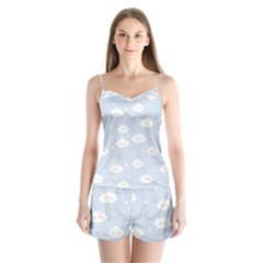 Kawaii Cloud Pattern Satin Pajamas Set by Valentinaart