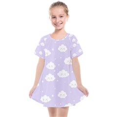 Kawaii Cloud Pattern Kids  Smock Dress by Valentinaart