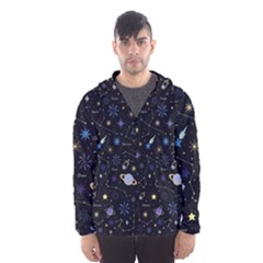 Starry Night  Space Constellations  Stars  Galaxy  Universe Graphic  Illustration Men s Hooded Windbreaker by Vaneshart