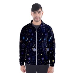 Starry Night  Space Constellations  Stars  Galaxy  Universe Graphic  Illustration Men s Windbreaker by Vaneshart