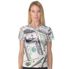 Mixed Dollars V-neck Sport Mesh Tee