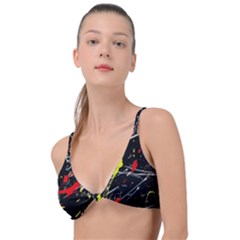 Random Paint Splats Background Knot Up Bikini Top