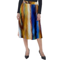 Abstract Paint Smears Classic Velour Midi Skirt  by Vaneshart