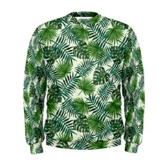 Leaves Tropical Wallpaper Foliage Men s Sweatshirt by Vaneshart