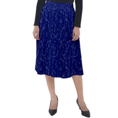 Constellations Pattern Classic Velour Midi Skirt  by Vaneshart