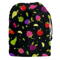 Vector Seamless Summer Fruits Pattern Colorful Cartoon Background Drawstring Pouch (3xl) by Vaneshart