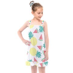 Vector Seamless Pattern With Pineapples Kids  Overall Dress by Vaneshart