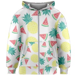 Vector Seamless Pattern With Pineapples Kids  Zipper Hoodie Without Drawstring by Vaneshart