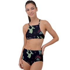 Cartoon African Cactus Seamless Pattern High Waist Tankini Set by Vaneshart