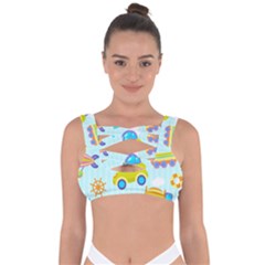 Transport Toy Seamless Pattern Bandaged Up Bikini Top