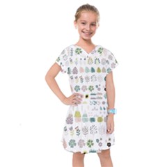 Cute Flowers Plants Big Collection Kids  Drop Waist Dress by Vaneshart