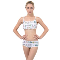 Cute Flowers Plants Big Collection Layered Top Bikini Set by Vaneshart