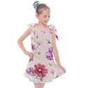 Vector Hand Drawn Cosmos Flower Pattern Kids  Tie Up Tunic Dress View1