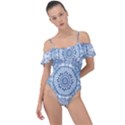 Boho Pattern Style Graphic Vector Frill Detail One Piece Swimsuit View1