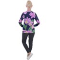 Vector Hand Drawn Orchid Flower Pattern Casual Zip Up Jacket View2