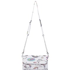 Cute Unicorns With Magical Elements Vector Mini Crossbody Handbag by Sobalvarro