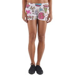 Set Kawaii Doodles Yoga Shorts by Vaneshart