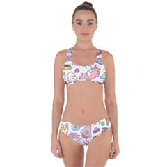 Set Kawaii Doodles Criss Cross Bikini Set by Vaneshart