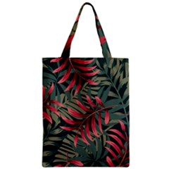 Trending Abstract Seamless Pattern With Colorful Tropical Leaves Plants Green Zipper Classic Tote Bag by Vaneshart