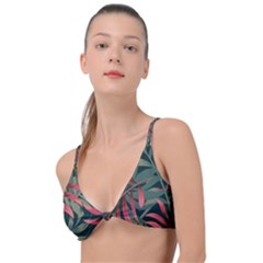 Trending Abstract Seamless Pattern With Colorful Tropical Leaves Plants Green Knot Up Bikini Top by Vaneshart