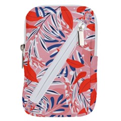 Tropical Seamless Pattern With Colorful Leaves Plants Belt Pouch Bag (small)