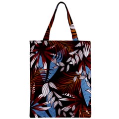 Trending Abstract Seamless Pattern With Colorful Tropical Leaves Plants Black Zipper Classic Tote Bag by Vaneshart