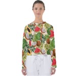 Tropical Pattern Background Women s Slouchy Sweat