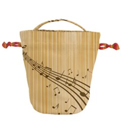 Background Music Nuts Sheet Drawstring Bucket Bag