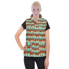 Bluegreen Pumpkins Women s Button Up Vest by bloomingvinedesign