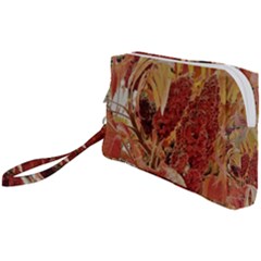 Autumn Colors Leaf Leaves Brown Red Wristlet Pouch Bag (small)