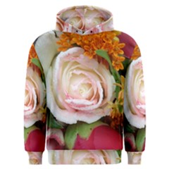 Floral Bouquet Orange Pink Rose Men s Overhead Hoodie