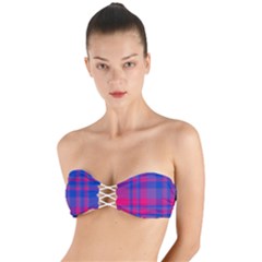 Bisexual Plaid Twist Bandeau Bikini Top