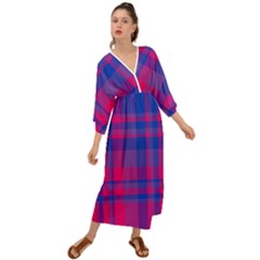 Bisexual Plaid Grecian Style  Maxi Dress