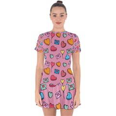 Candy Pattern Drop Hem Mini Chiffon Dress by Sobalvarro